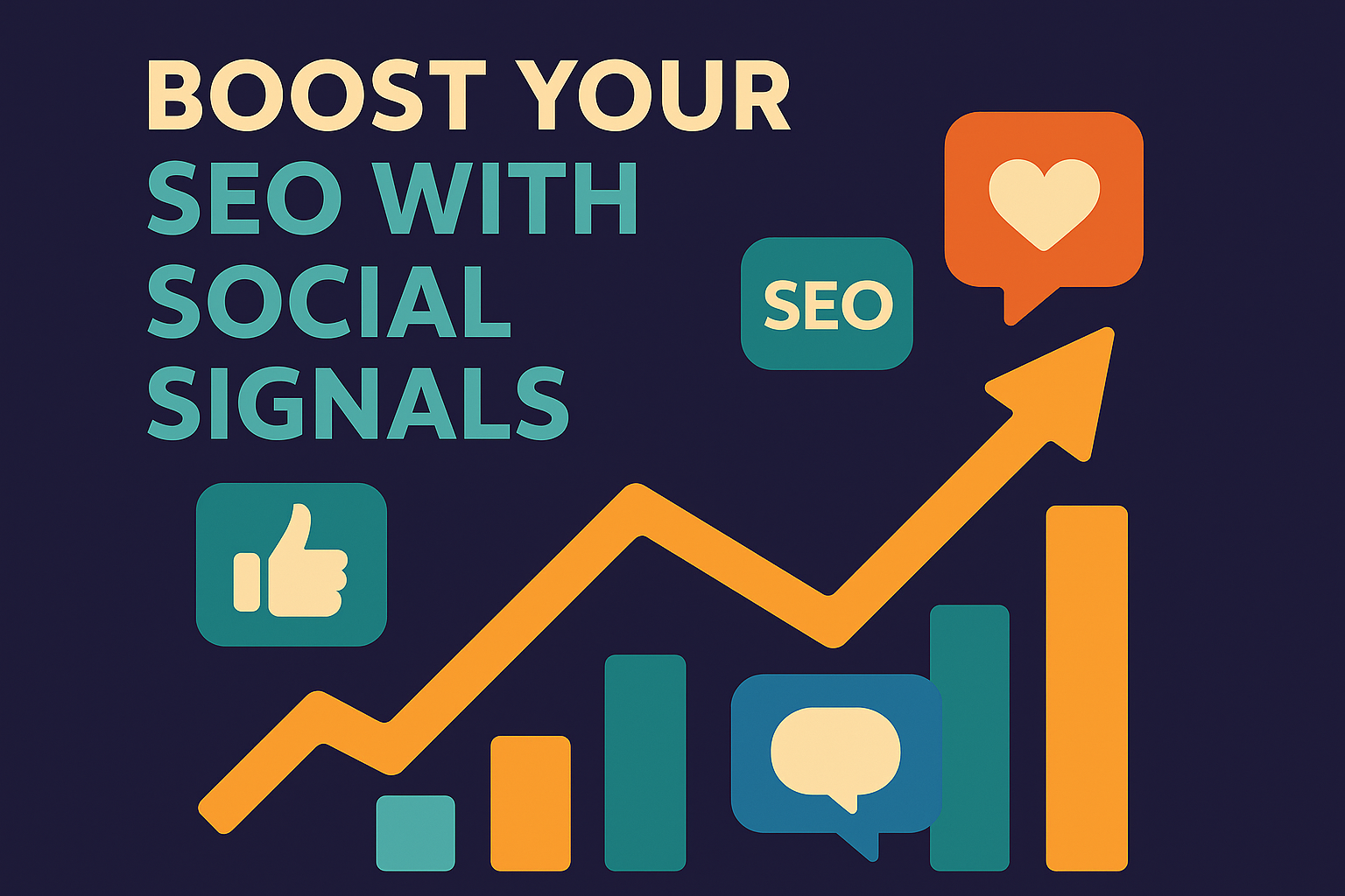 Boost-your-SEO-with-social-signals-bar-chart-social-icons-and-upward-arrow-using-ShopOptimizers-colors