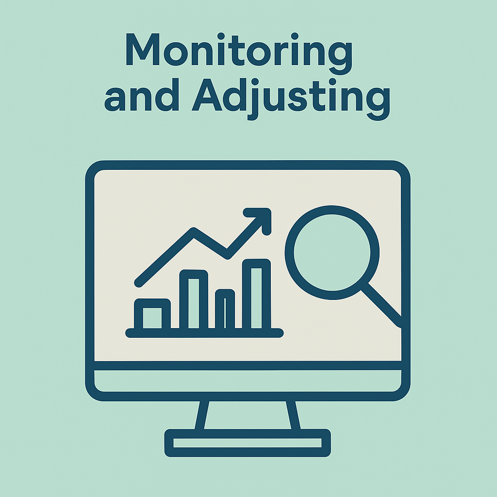 monitoring-and-adjusting-seo-performance-graphic-with-bar-chart-line-graph-and-magnifying-glass